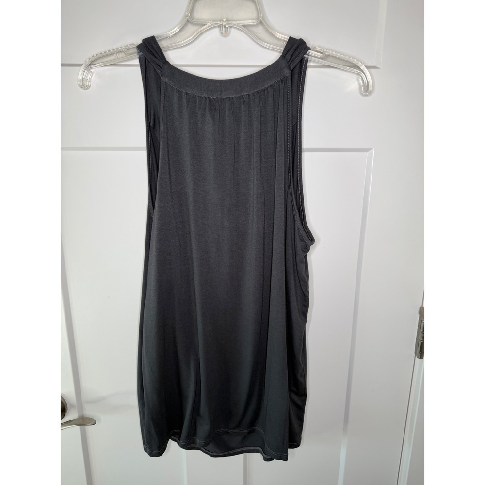 NEW Michael Stars Draped Cowl Neck Sleeveless Top Charcoal Gray Viscose Blend L - Picture 3 of 9